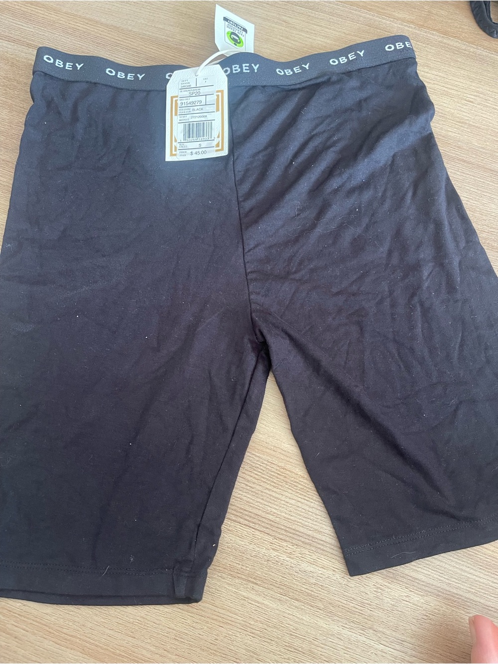 NWT OBEY Men’s Black Performance Stretch Shorts size Small